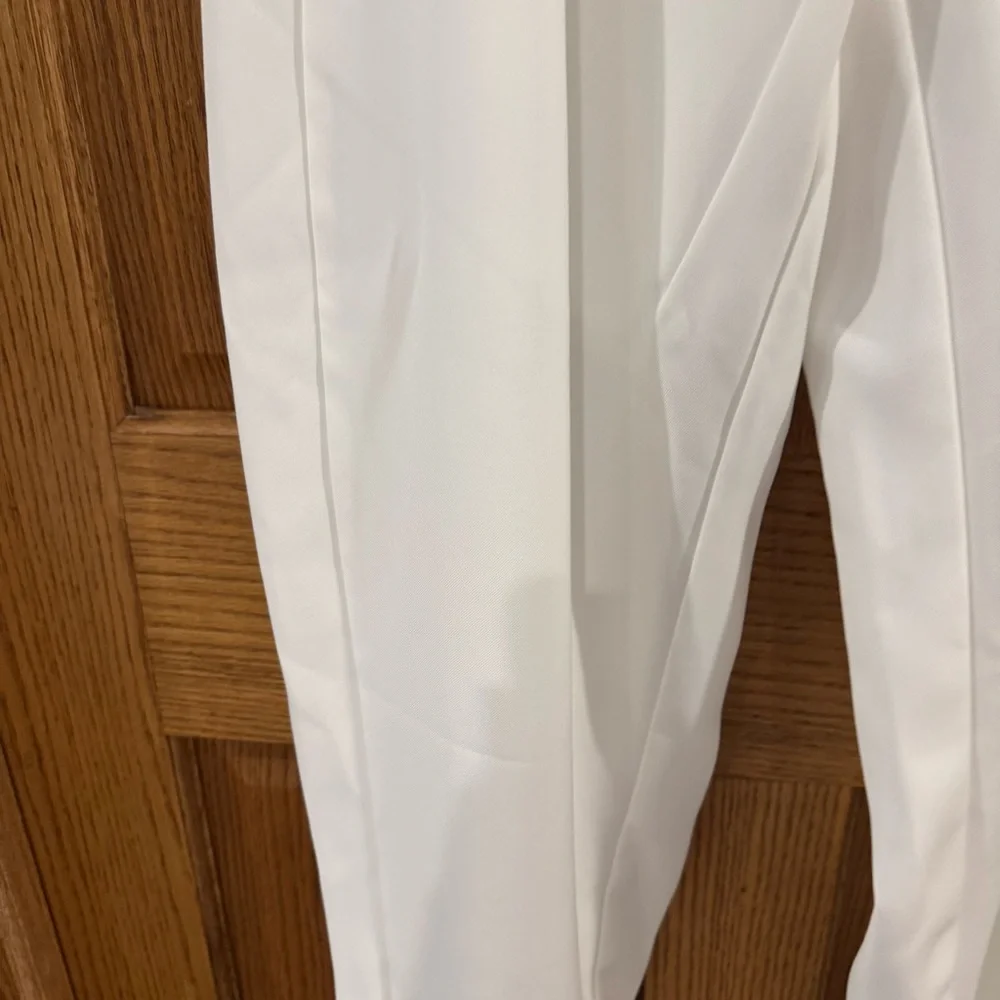 Halara Flex Mid Rise Pocket Barrel Leg Work Pants White S - Picture 4 of 12
